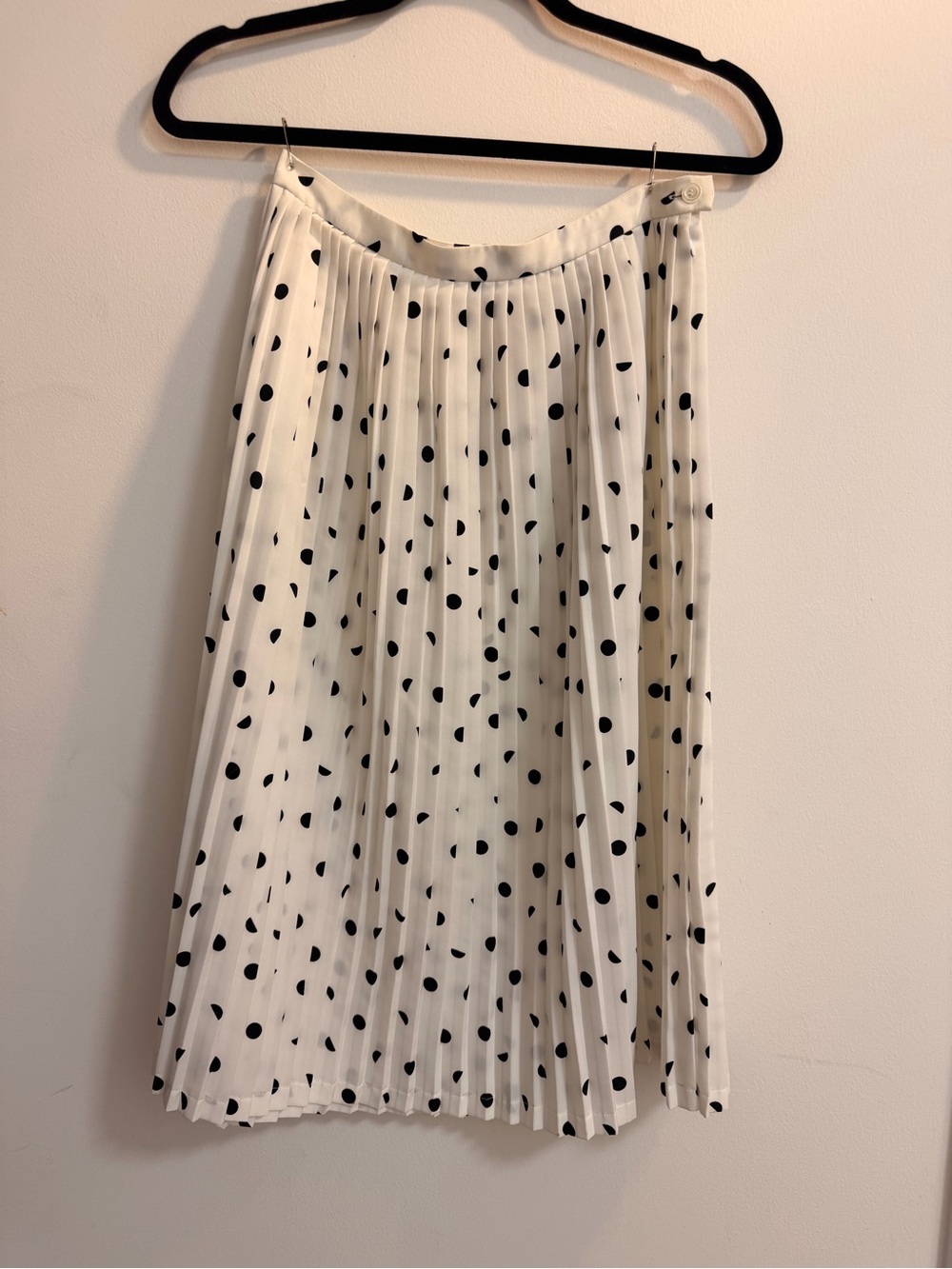 Vintage Polka Dot Pleated Midi Skirt